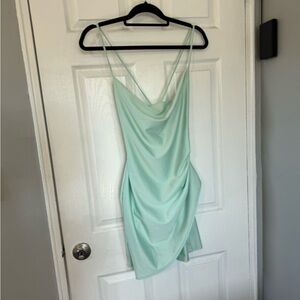 windsor short mint green satin dress